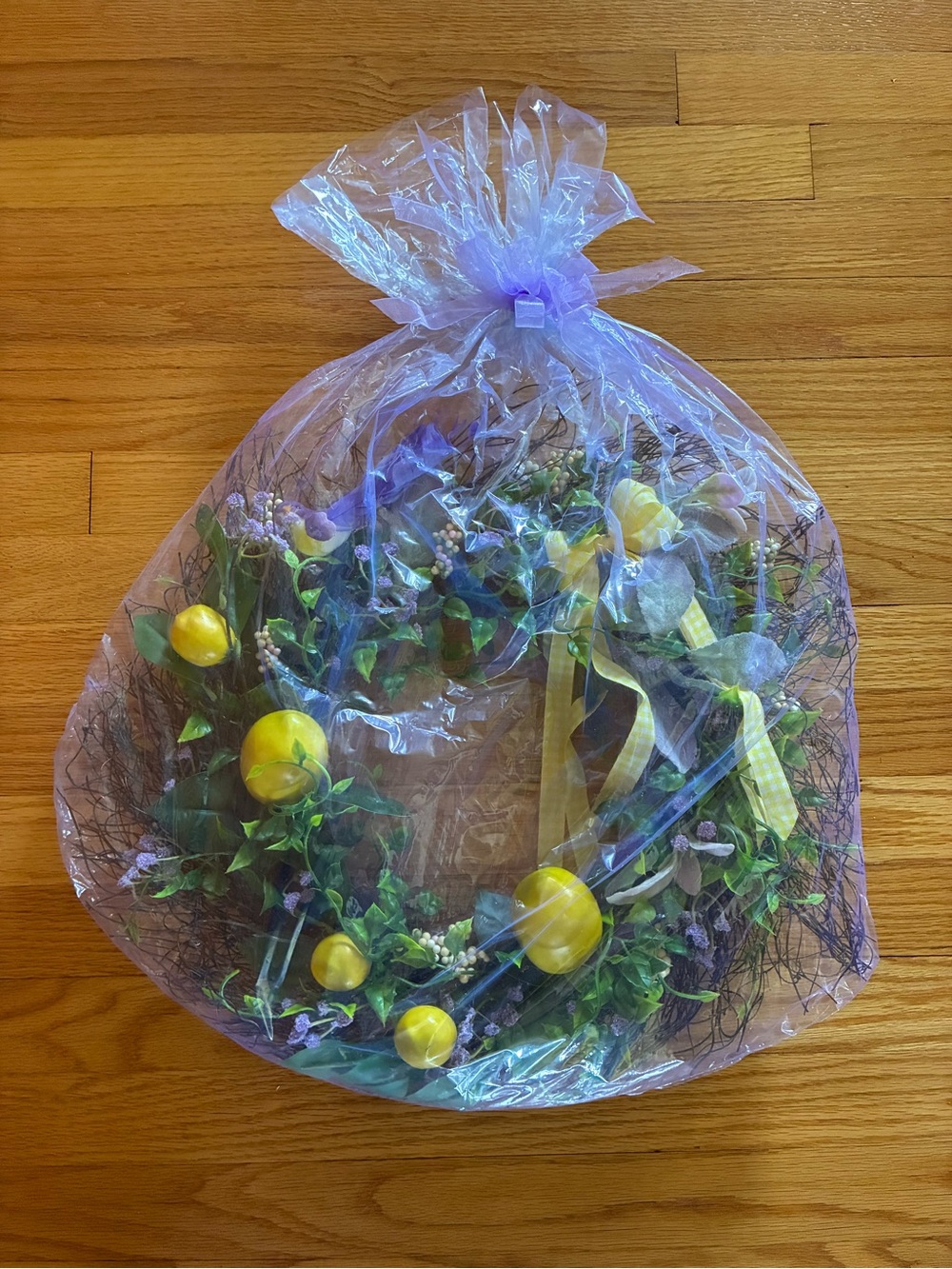 Spring Lemon Decorative Wreath - Yellow & Green Holiday Home Accent
